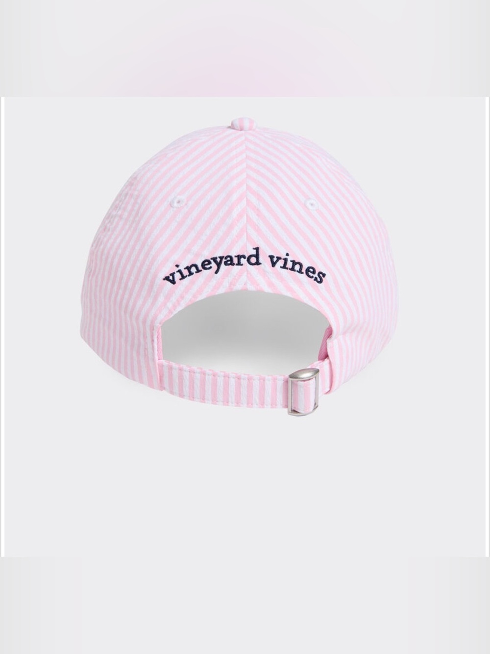 Vineyard Vines Pink & White Striped Whale Cap - Picture 3 of 4